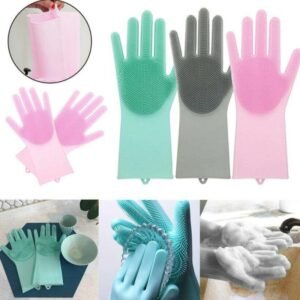 Washing Gloves, Silicone Dish Washer, Hand Gloves For Cleaning by Twooneshop