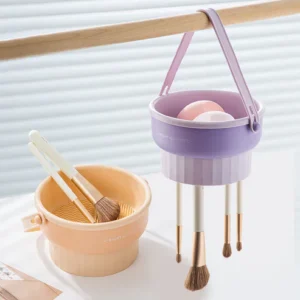 Silicone Makeup Brush Cleaner Bowl Versatile 3-in-1 Design Washing Cleaning Tool for Brushes Sponges