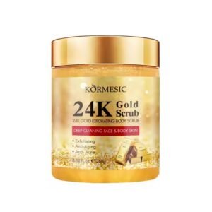 KORMESIC 24K Gold Exfoliating Body Scrub Natural Whitening Salt Sugar Body Scrub